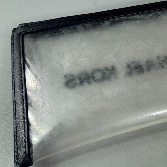 Michael Kors Outlet Jet Set Travel Large Clear Vinyl Wristlet in Black - Picture 6 of 15